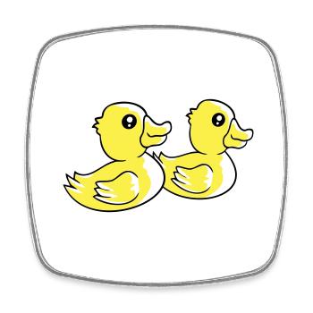 2 Ducks Swimming Water Couple Two Friends Team - Square fridge magnet - white - Front