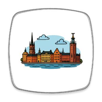 Ville de Stockholm - Magnet carré - blanc - Devant