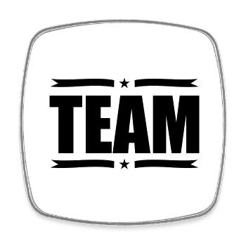 team - Viereckiger Kühlschrankmagnet - Weiß - Vorne