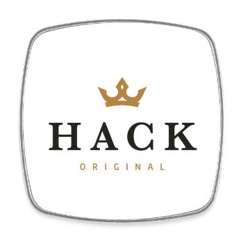 Hack Original Familienlogo - Viereckiger Kühlschrankmagnet - Weiß - Vorne