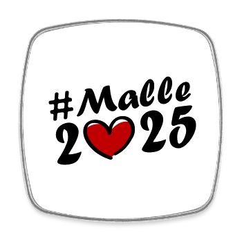 Malle 2025 Herz - Viereckiger Kühlschrankmagnet - Weiß - Vorne