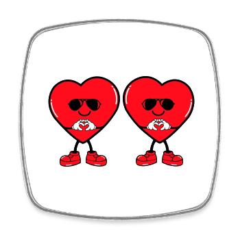 Heart Comic 2 - Square fridge magnet - white - Front