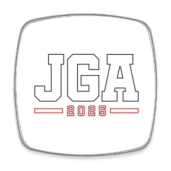 JGA 2025 Kontur Junggesellenabschied - Viereckiger Kühlschrankmagnet - Weiß - Vorne