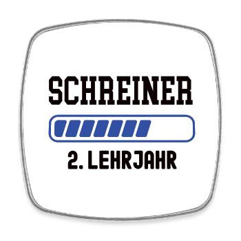 Ausbildung Schreiner 2. Lehrjahr Schreinerei Lehre - Viereckiger Kühlschrankmagnet - Weiß - Vorne