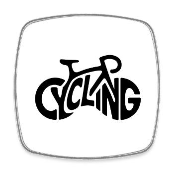 Radfahren - Cool Bike Logo - Viereckiger Kühlschrankmagnet - Weiß - Vorne