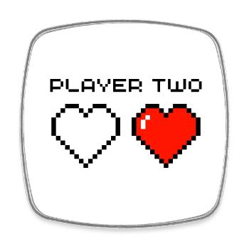Player Two - Square fridge magnet - white - Front