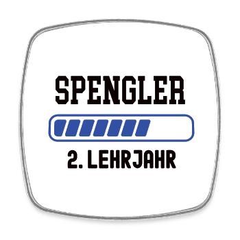 Ausbildung Spengler 2. Lehrjahr Spenglerei Lehre - Viereckiger Kühlschrankmagnet - Weiß - Vorne
