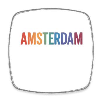 AMSTERDAM - Viereckiger Kühlschrankmagnet - Weiß - Vorne