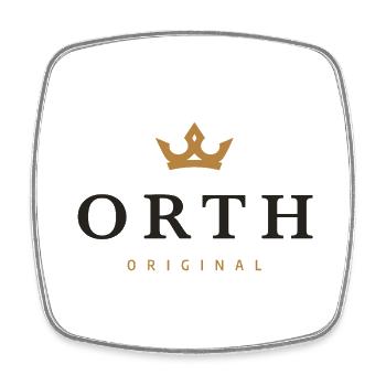 Logo original de la famille Orth - Magnet carré - blanc - Devant