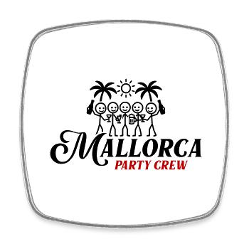 Mallorca Party Crew - Viereckiger Kühlschrankmagnet - Weiß - Vorne