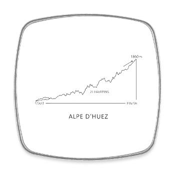 Alpe d'Huez - Viereckiger Kühlschrankmagnet - Weiß - Vorne