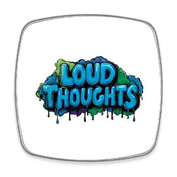 Loud Thoughts – Graffiti Lettering Design. - Viereckiger Kühlschrankmagnet - Weiß - Vorne