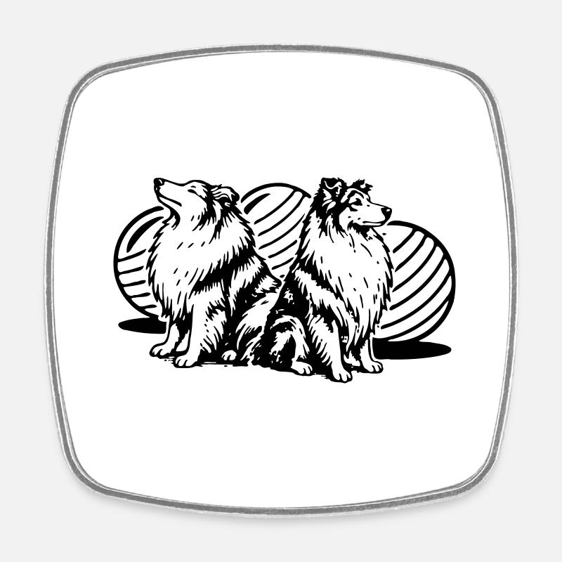 Driftball (colorable) - Square fridge magnet - white