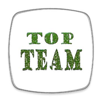 Top Team Grünes Mustertextur - Viereckiger Kühlschrankmagnet - Weiß - Vorne