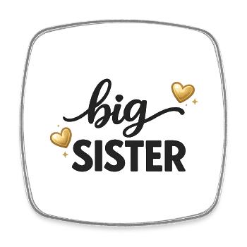 Big Sister Shirt Große Geschwisteroutfit - Viereckiger Kühlschrankmagnet - Weiß - Vorne
