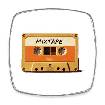 Mixtape Retro Kassette - Viereckiger Kühlschrankmagnet - Weiß - Vorne