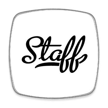 staff - Viereckiger Kühlschrankmagnet - Weiß - Vorne
