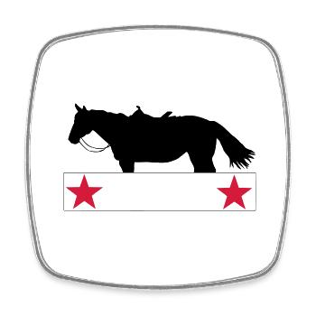 QH-Westernhorse-Sterne - Viereckiger Kühlschrankmagnet - Weiß - Vorne