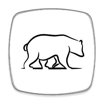 Brown Bear - Grizzly - Square fridge magnet - white - Front