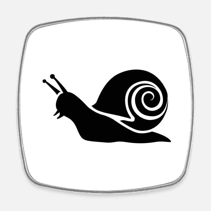 escargot - Magnet carré - blanc