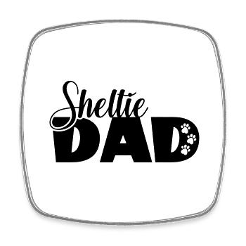 Sheltie dad Shetland Sheepdog Hundepapa Spruch - Viereckiger Kühlschrankmagnet - Weiß - Vorne
