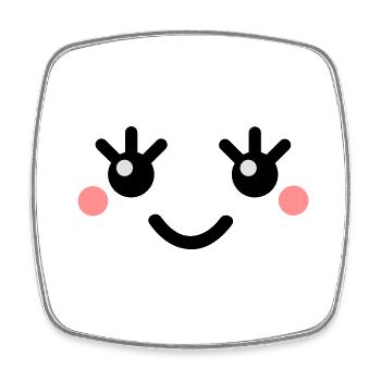 cute_face - Square fridge magnet - white - Front