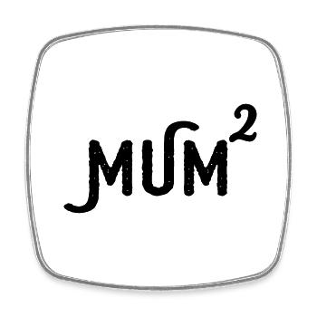 Mama 2 haut mères jumeaux drôle de maman de motif - Magnet carré - blanc - Devant