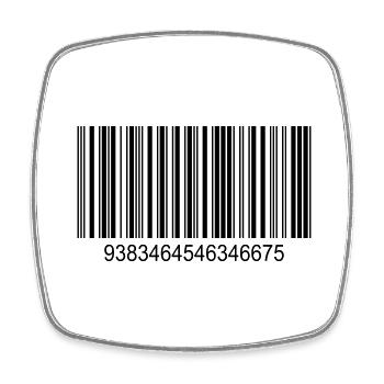 Barcode / Strichcode in Schwarz mit Zahlen - Viereckiger Kühlschrankmagnet - Weiß - Vorne