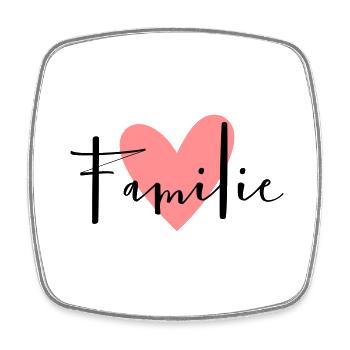 Family Heart Love Motto Friendship - Square fridge magnet - white - Front