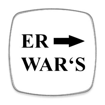 Spruch er wars - Viereckiger Kühlschrankmagnet - Weiß - Vorne