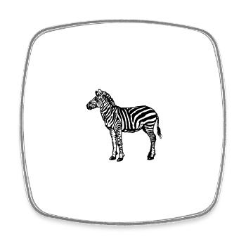 zebra - Square fridge magnet - white - Front