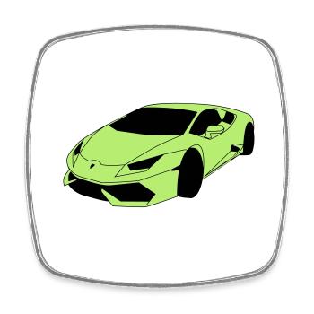 Voiture de sport Lambo - Magnet carré - blanc - Devant