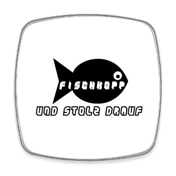 Fischkopp - Viereckiger Kühlschrankmagnet - Weiß - Vorne