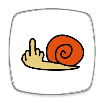 fuck_off_snail - Viereckiger Kühlschrankmagnet - Weiß - Vorne