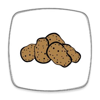 many heap design potato food delicious cook ku - Square fridge magnet - white - Front