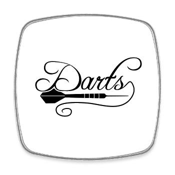cool darts verein text frequenz herzschlag puls lo - Viereckiger Kühlschrankmagnet - Weiß - Vorne