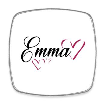 Emma surname first name - Square fridge magnet - white - Front
