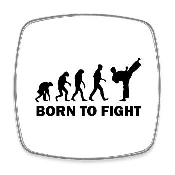 born to fight - Square fridge magnet - white - Front