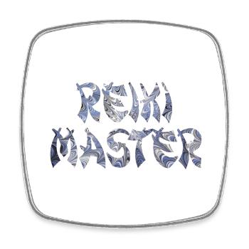 maître reiki e 44 - Magnet carré - blanc - Devant