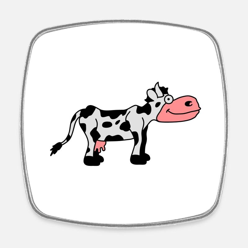 Cow Comic - Magnet carré - blanc