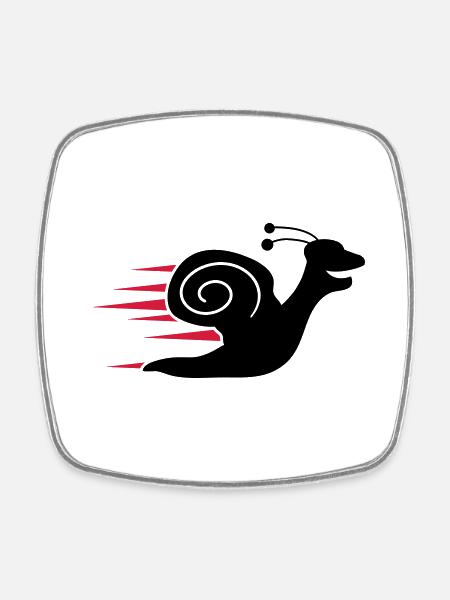 Fast Snail - Magnet carré - blanc