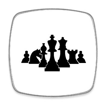 schach figuren - Viereckiger Kühlschrankmagnet - Weiß - Vorne