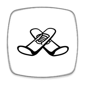 sport ski comic cartoon clipart urlaub 2 bretter f - Viereckiger Kühlschrankmagnet - Weiß - Vorne