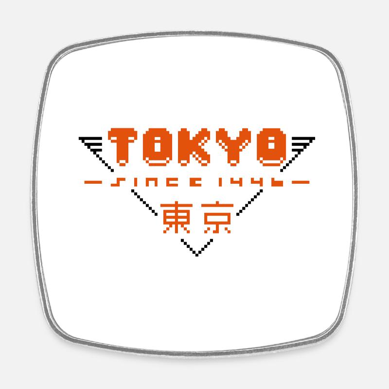pixel tokyo - Magnet carré - blanc