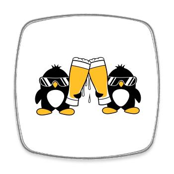 pingouin toast équipe amis lunettes de soleil fête - Magnet carré - blanc - Devant