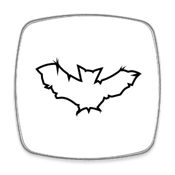 cool design pattern logo symbol bat bat lightning - Square fridge magnet - white - Front