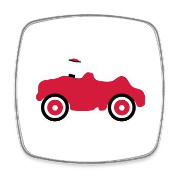 jouet voiture enfants amusement rouleau bambin bebe - Magnet carré - blanc - Devant