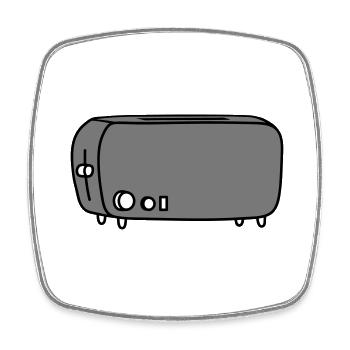 toaster brot toasten - Viereckiger Kühlschrankmagnet - Weiß - Vorne
