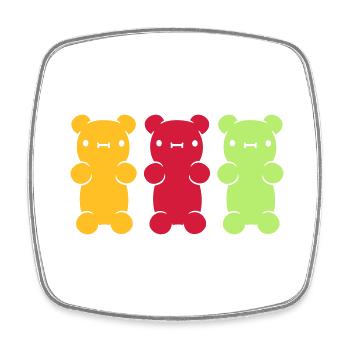 3 colorful gummy bears - Square fridge magnet - white - Front