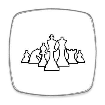 chess - Square fridge magnet - white - Front